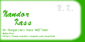 nandor kass business card